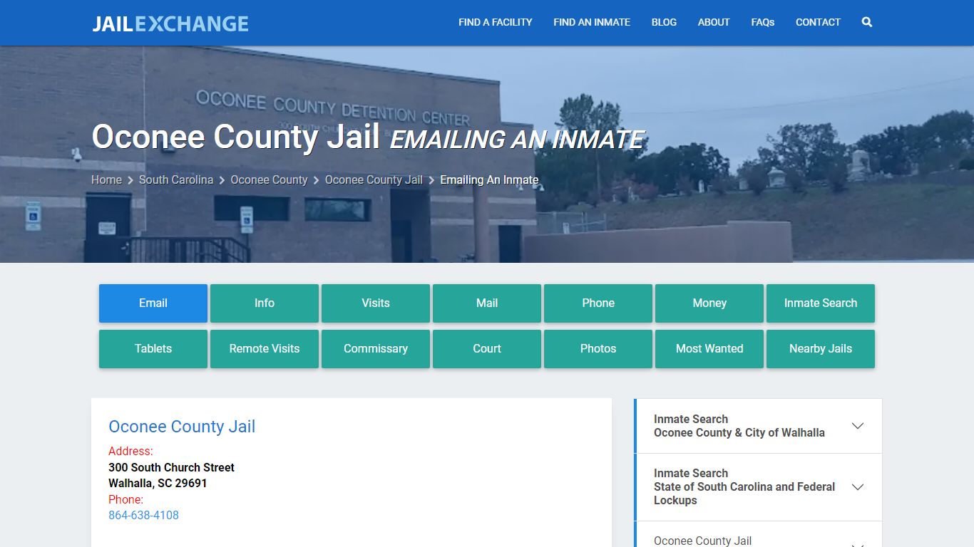 Inmate Text, Email - Oconee County Jail, SC - Jail Exchange