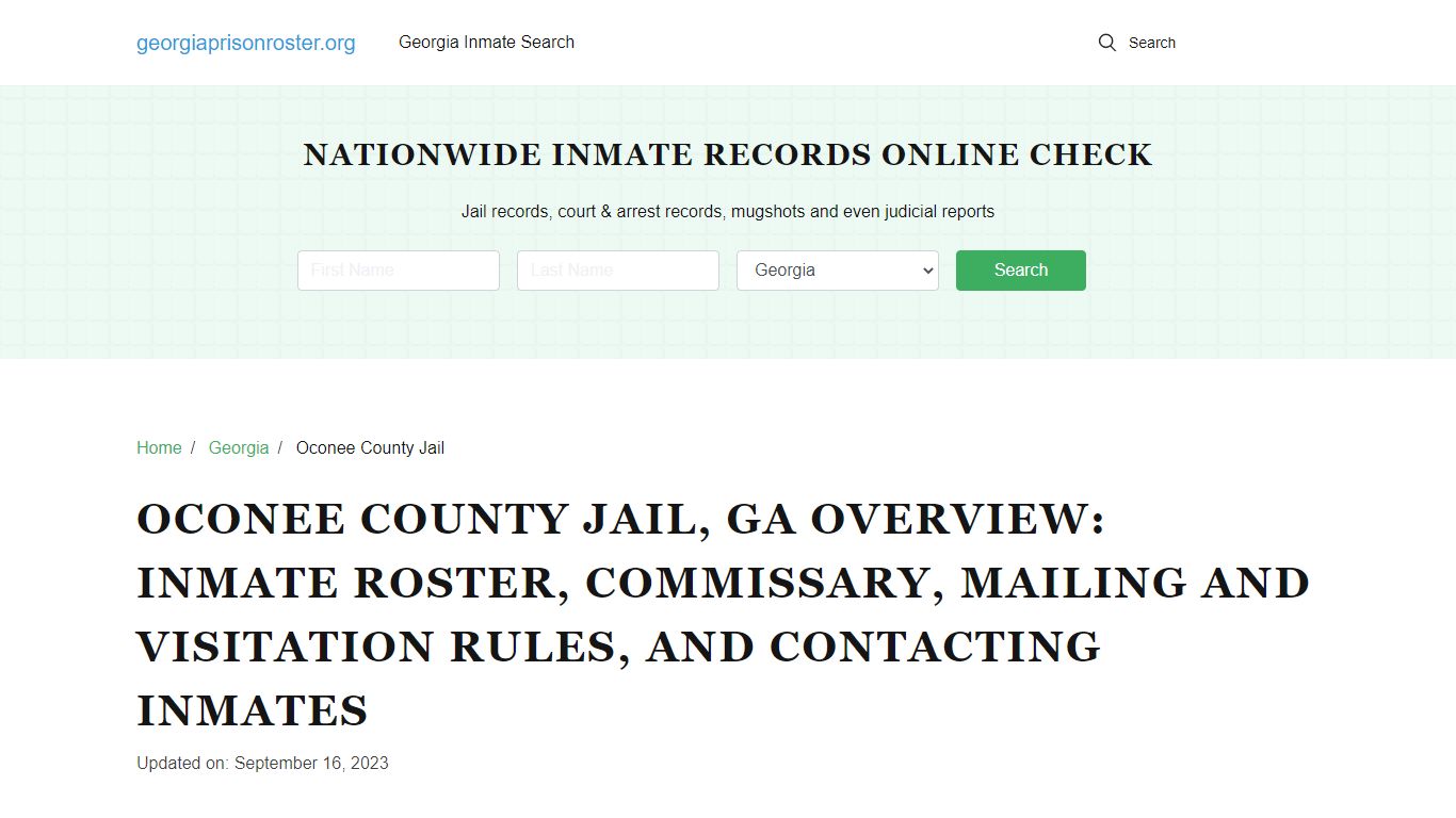 Oconee County Jail, GA: Inmate Search, Visitation & Contact Info